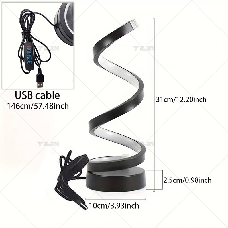 Led Bureaulamp Moderne Spiraal Lijn Syle Dimbare Bedlamp Creatieve Led Tafel Nachtlampje Voor Slaapkamer Woonkamer Huis Versieren