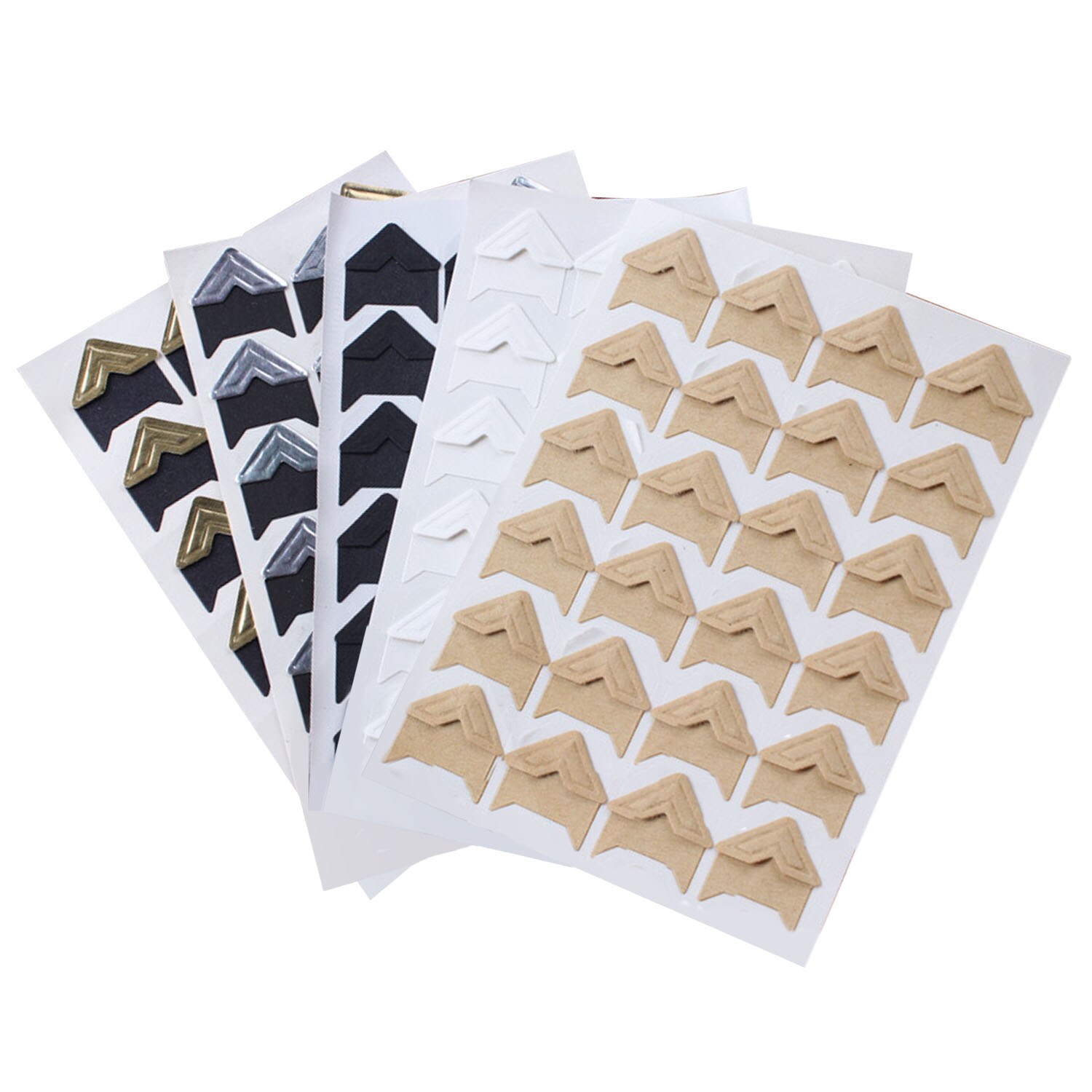 Autocollants coins de montage pour Album Photo diy | Étiquette Scrapbooking, papier pour décoration, d&#39;anniversaire, 120 pièces (5 feuilles)