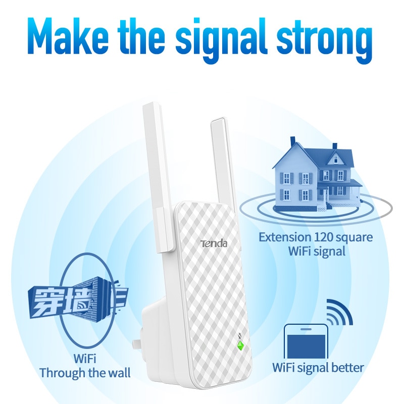 Tenda A9 300M Wireless WiFi Repeater, WiFi Signal Amplifier, WiFi Range Extender Expander Booster, Easy Setup, Plug and play