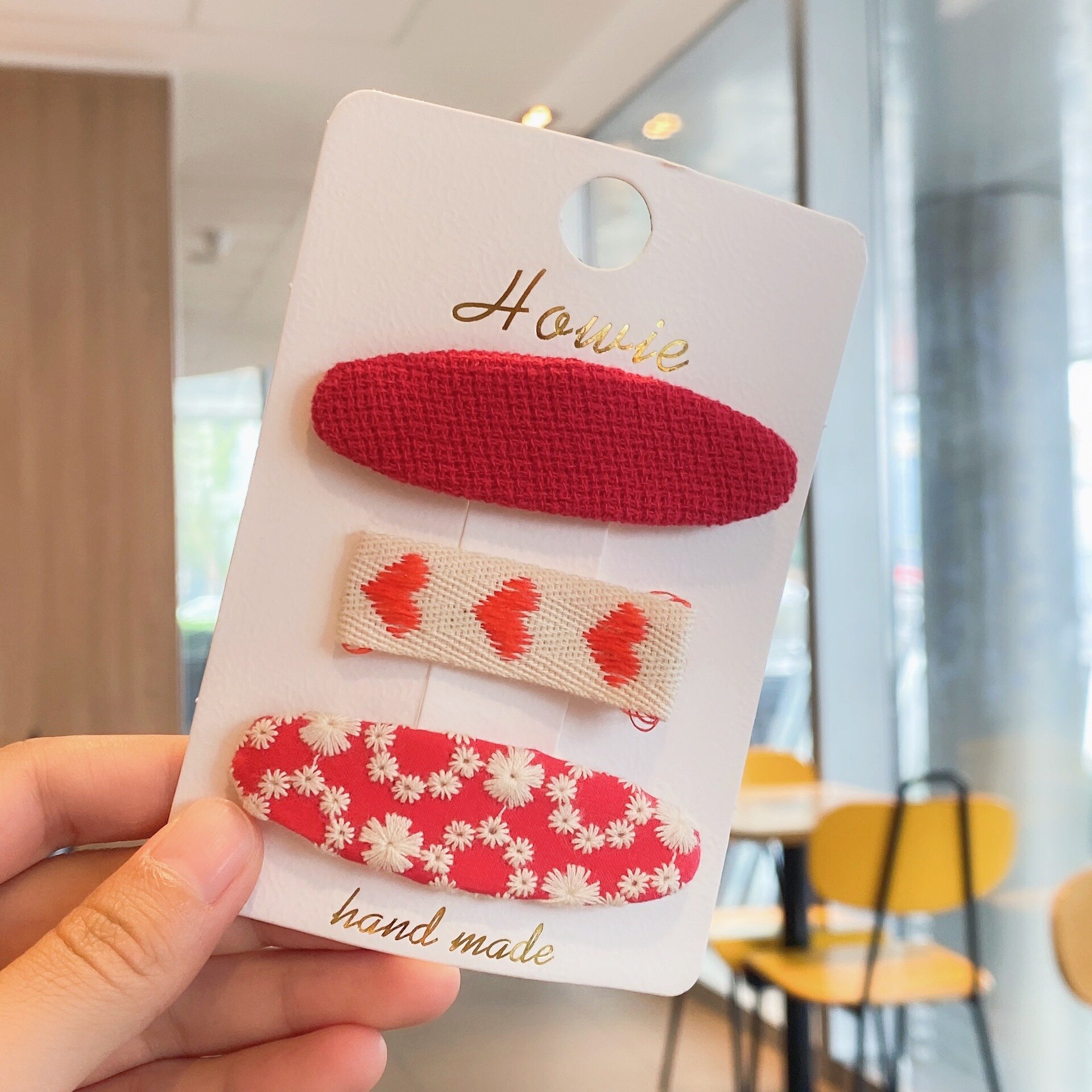3Pcs Meisjes Haar Clips Retro Katoen Kant Gedrukt Baby Bb Clip Kleurrijke Peuter Meisje Haar Accessoires Jaar mode 2022: 5