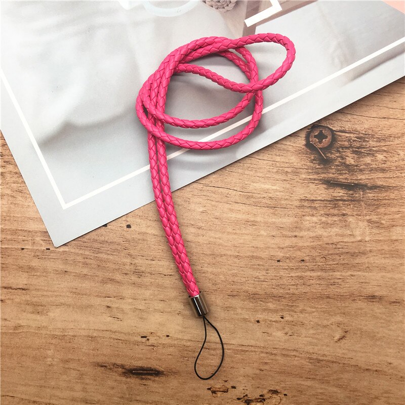 Handmade Mobile Phone Key Strap for Phone for iPhone 7 8 X 6 USB Flash Drives Keys Keychains Strong Office Necklace: rose red