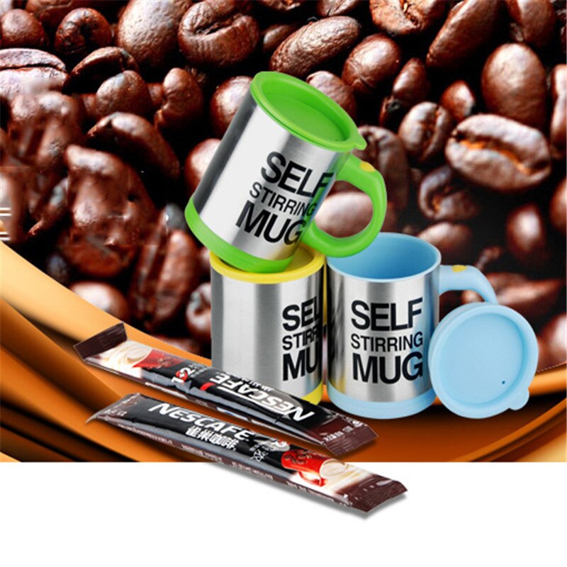 Taza de café de mezcla automática de leche de 400ml tazas de acero inoxidable inteligente taza de mezcla de jugo de acero inoxidable taza de acero