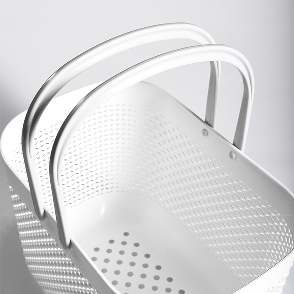 Rattan Plastic Hand Basket Bath Room Storage Baskets with Handle Household Storage Tools Large Capacity