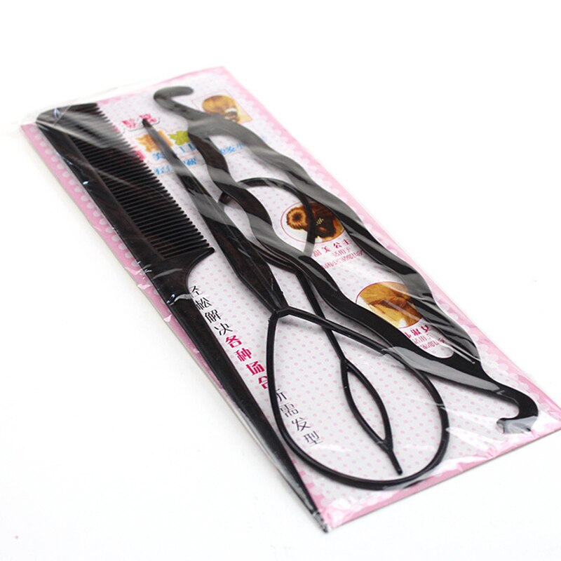 4 Stks kam haar borstel professionele styling tool krulspeldhaar haar Twist Styling Clip Stick Bun Maker Braid Gereedschap Haar accessoires