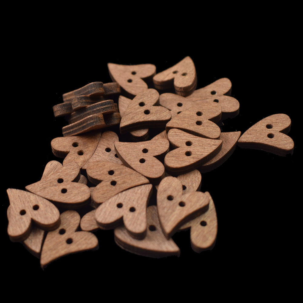 Dilwe bouton de couture 200pcs boutons en bois 2 trous bouton rond