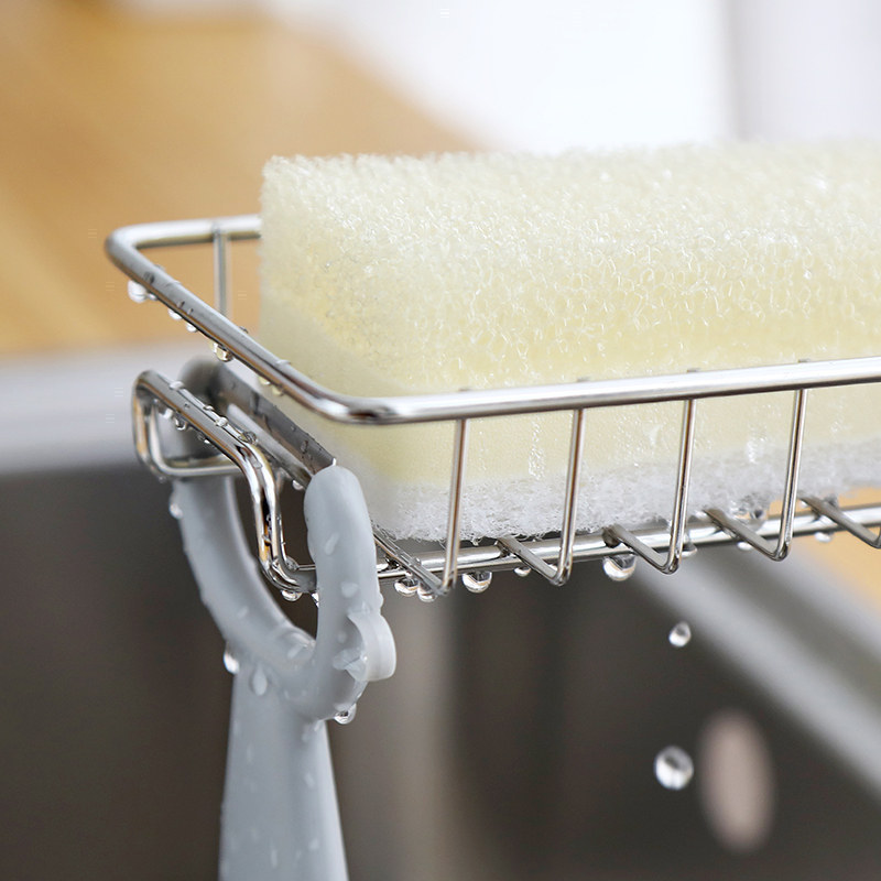 Cozinha Aço Inoxidável Sink Drain Rack Sponge Storage Faucet Holder Soap Drainer Toalheiro Prateleira Organizador Acessórios de cozinha
