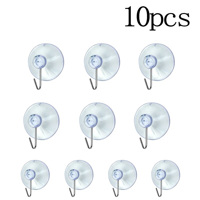 10/20*Not Hurt The Wall Clear Suction Cup Sucker Hooks For Kitchen/Bathroom glass Metal Hanging Hat keys Coat: Package 1