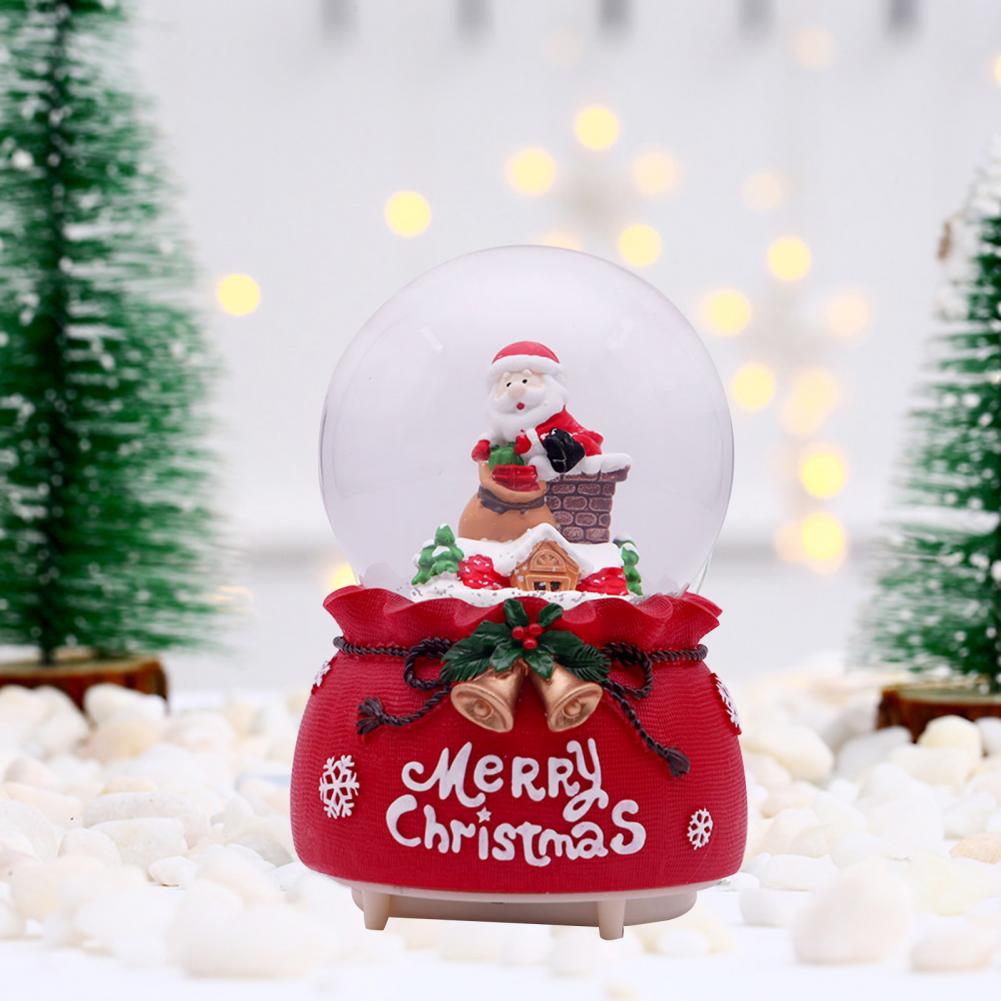 Santa Claus Snow Globe Miniature Snow Globe Display Fall Resistant Cute Christmas Music Snow Globe Ornament