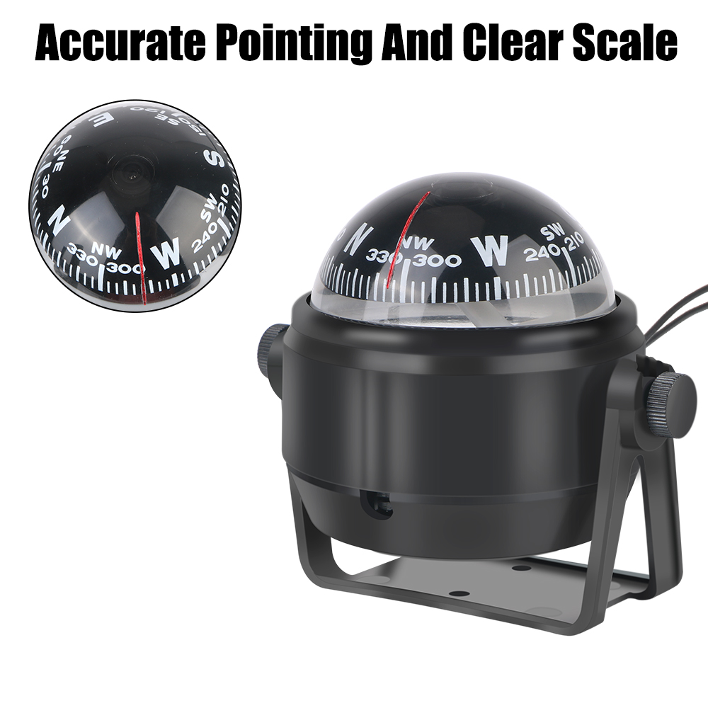 12V Nautical Compass Navigation Positioning Waterproof LC550 Boat Compass With Electronic LED Light 360°rotating