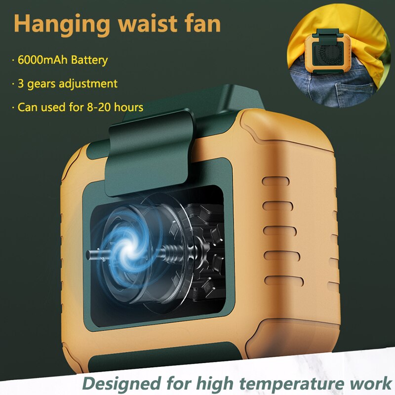 Newest USB Portable Personal Hanging waist Fan With Recharge Battery Ultra quiet Wearable Electric Fan handheld Air Conditioner