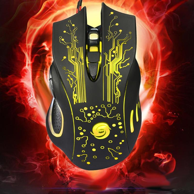 Langallinen pelihiiri 7 painike 5500 3200 dpi led usb tietokone hiiri gamer hiiret mause taustavalolla kannettavalle tietokoneelle