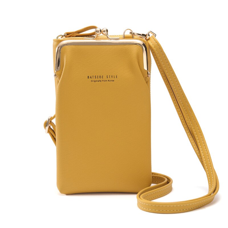 Dames PU Leer Schoudertas - Multifunctionele Crossbody Portemonnee met Rits & Hasp: Style2-Yellow