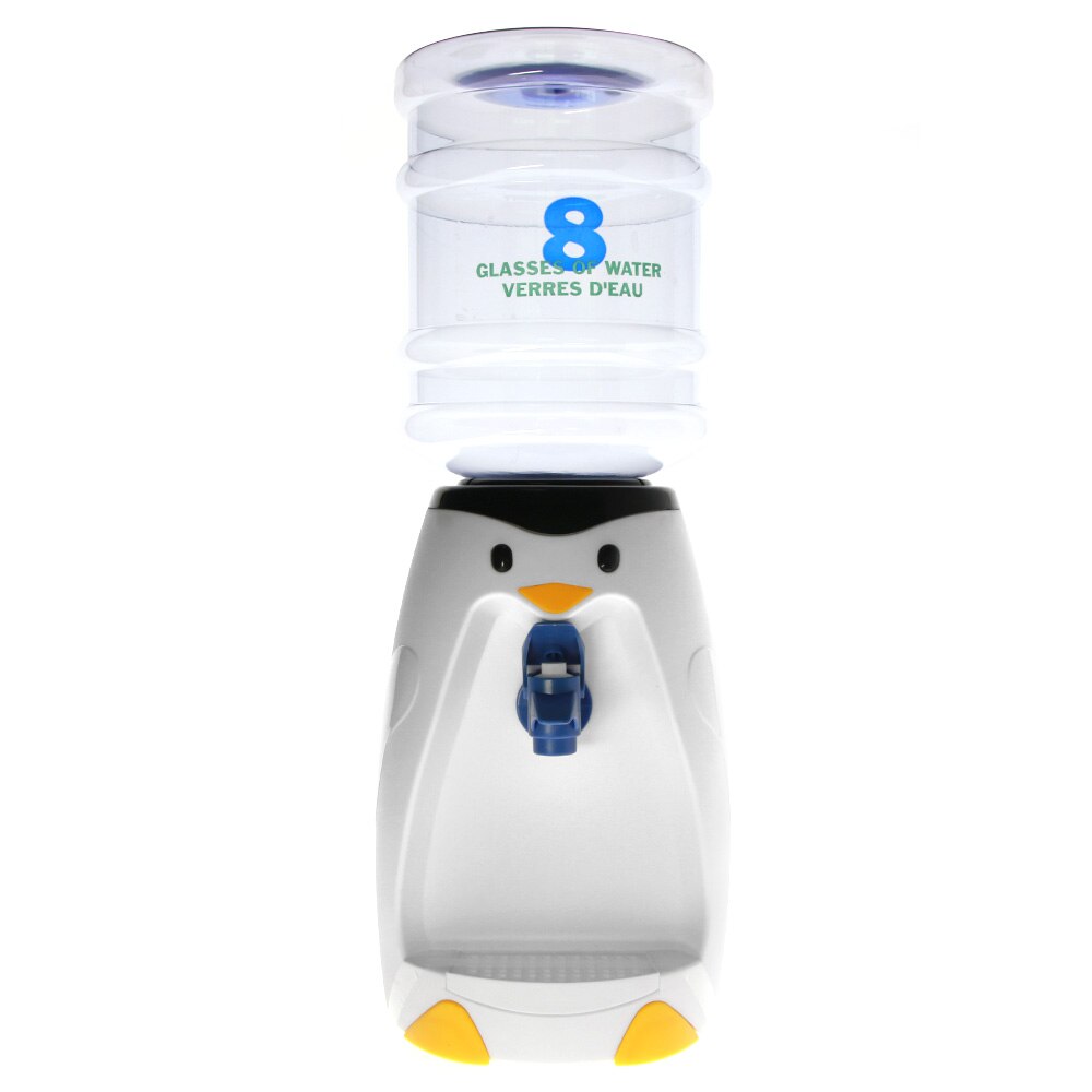 2.5 liter pingvin elefant mini vanddispenser 8 glas vanddispenser søde drikkedispenser tegnefilm drinkware kopper: Hvid pingvin