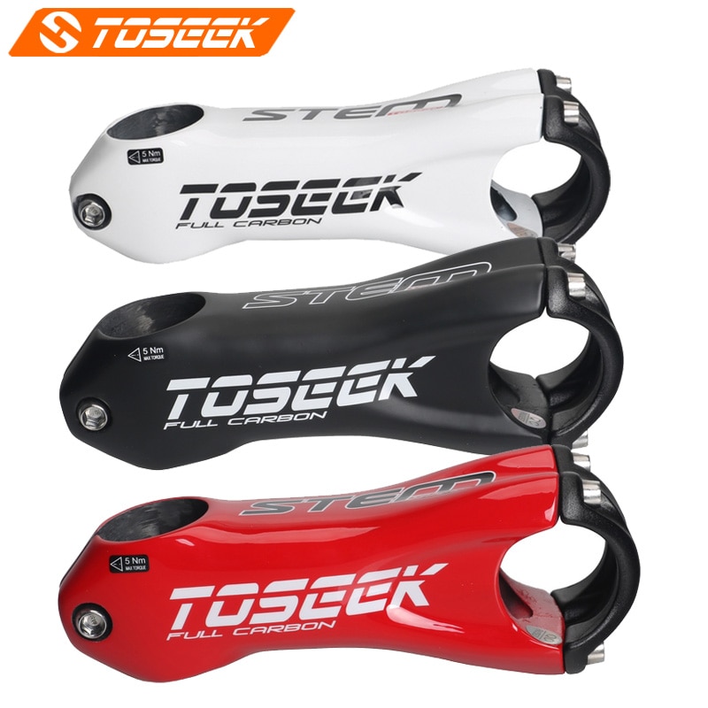 TOSEEK – tige de vélo en Fiber de carbone à 10 degrés, guidon/fourche de vélo de route, diamètre 31.8/28.6mm, 3 couleurs