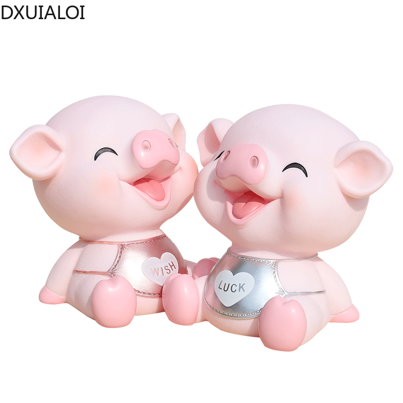 pink piggy bank children's room decoration cartoon anti-fall piggy bank home decor accessories modern