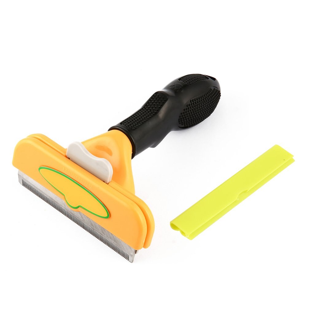 Herramienta para peinar el pelo para mascotas, cepillo de aseo largo y corto, peine para perros pequeños, medianos, gatos, sin cortar ni dañar la piel: Yellow Long