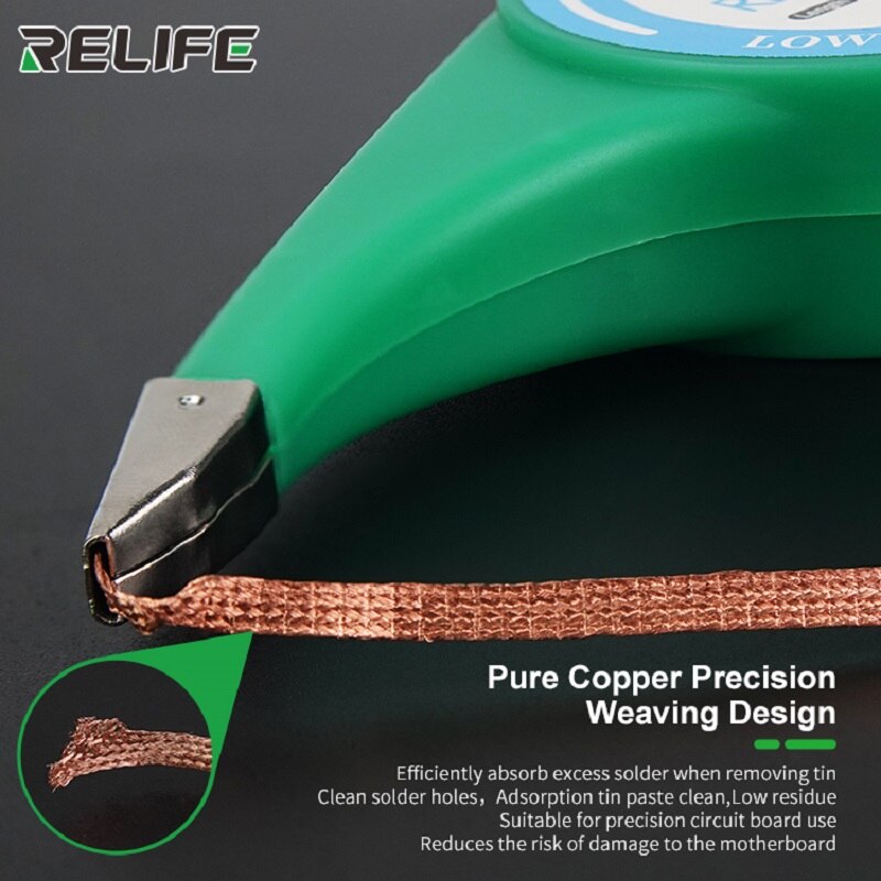 RELIFE Anti Desoldering Wick Wire Mesh Accurate Control Sucker Braid Desoldering Repair Tool For Soldering Solder Remover