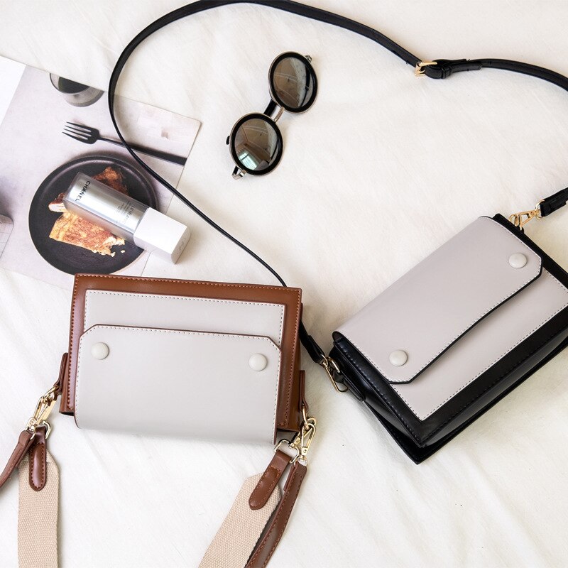 Stil Frauen's Multi-Schicht Klappe Gestaltung Hochschule Stil Briefträger Platz Schlinge Tasche Single-Schulter Crossbody Tasche