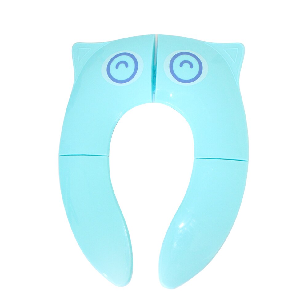 Badkamer Seat Closestool Mat Wasbare Soft Warmer Cover Pad Leuke Cartoon Dier Vouwen Wc Kussen Kid Jongen Meisje: Blue owl big eyes