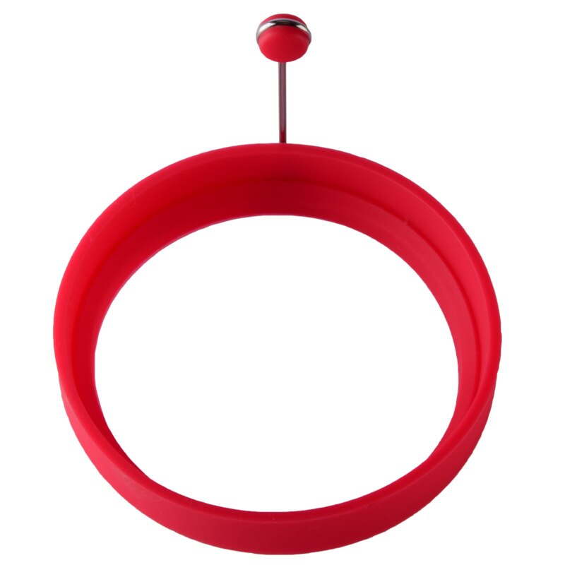 Silicone Fried egg mold round Heart-Shaped Star Bear Flower Omelette Maker Molded Silicone Omelette Pancake Baking Shape: 5ROUND-RED