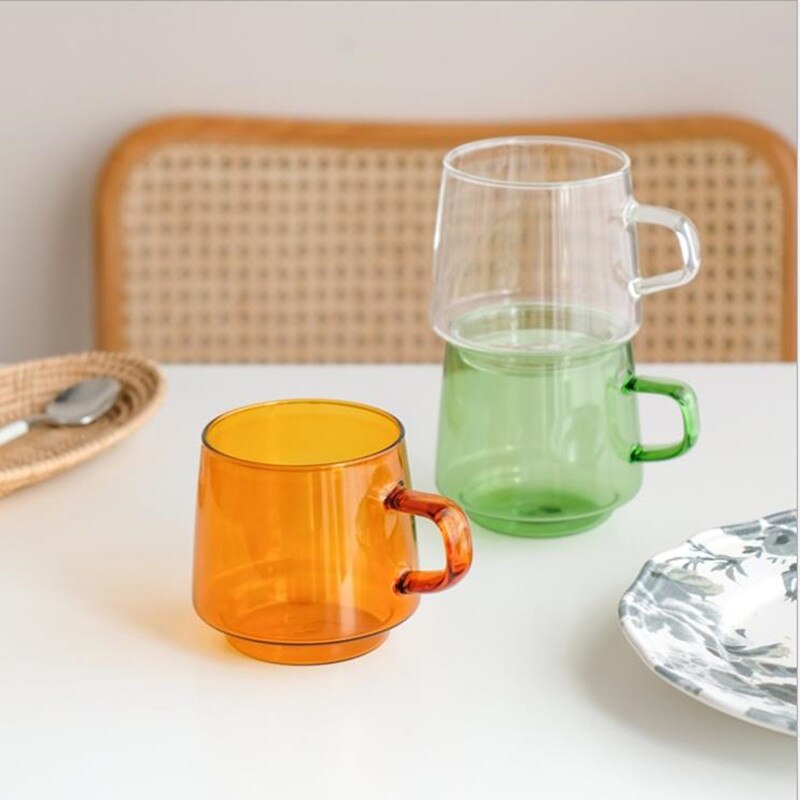 Cutelife ins nordisk kaffekopp latte farget glass årgang vann te melk glass kopp gjennomsiktig varmebestandig bryllup glass krus