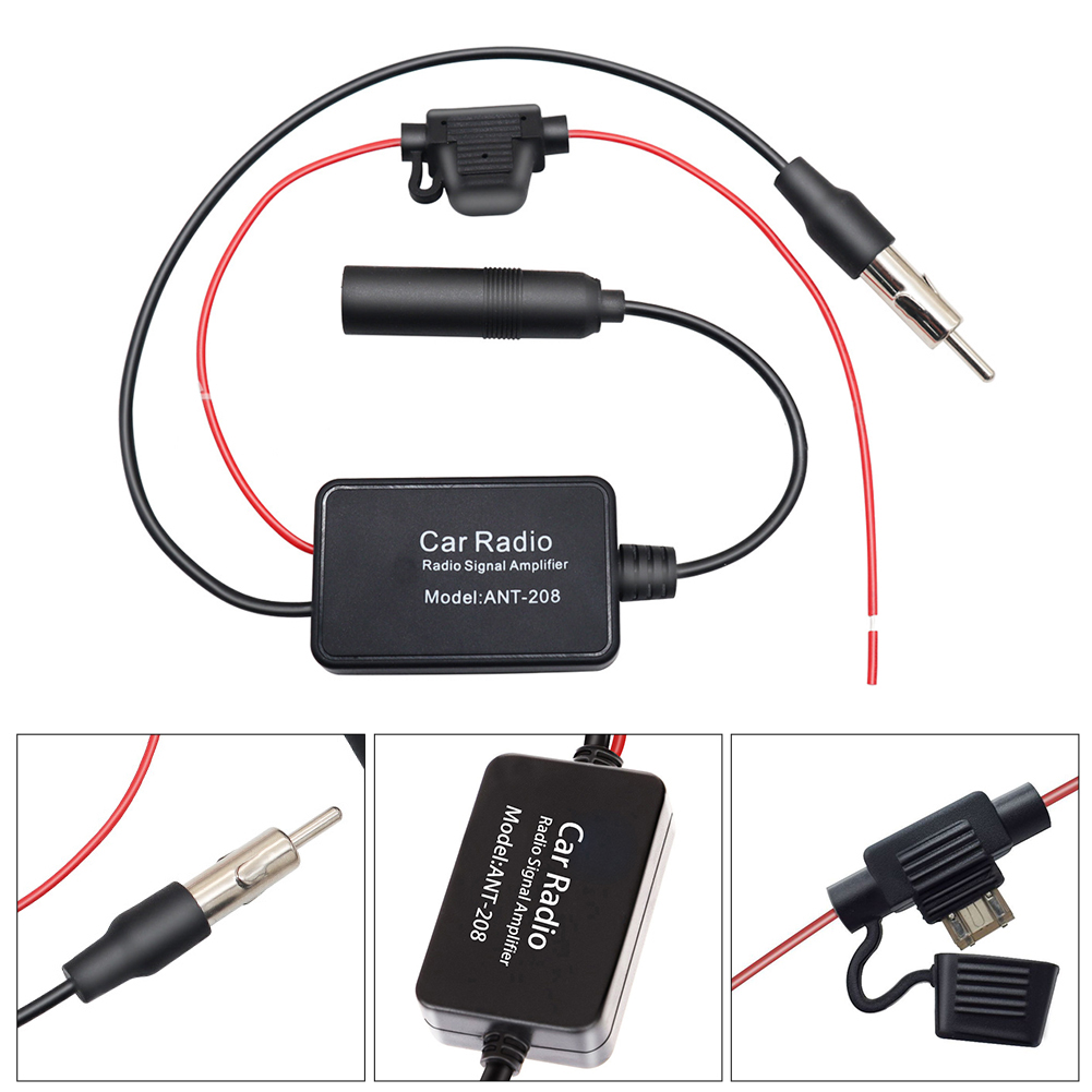 12V Auto Antenne Signal Verstärker Set Universal AM FM Radio Anti-störungen Verbessern Auto Elektronische Zubehör für ANT208
