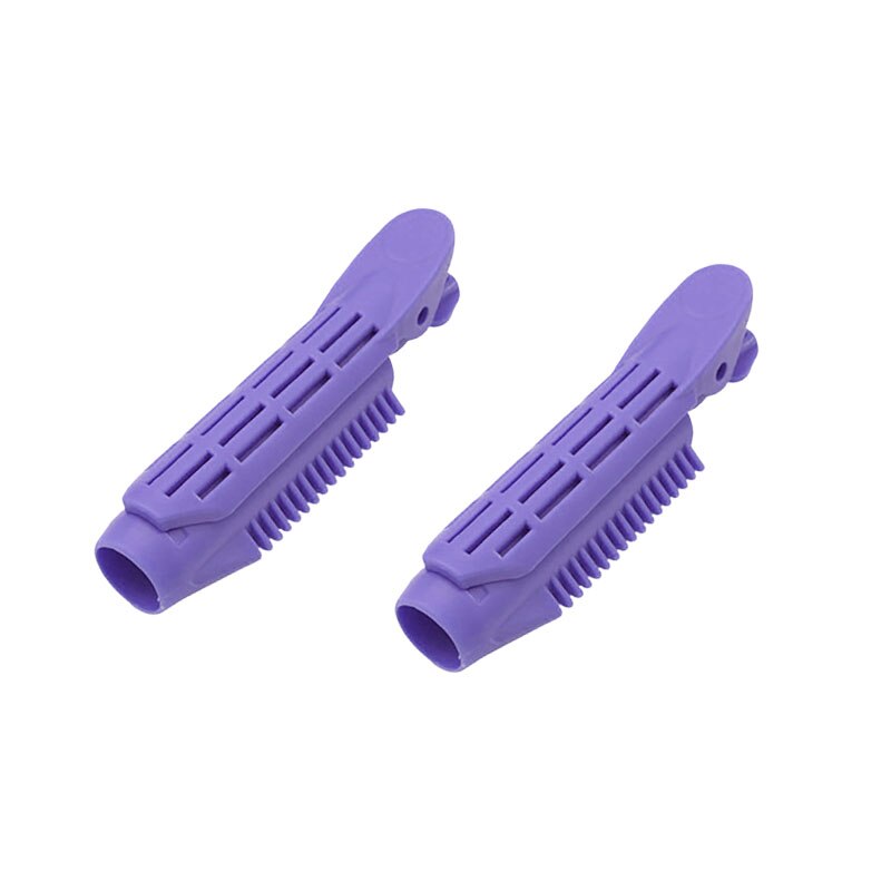 1/2/3Pcs Candy Kleur Haar Clip Wortel Pluizige Plastic Hair Curler Draagbare Bang Kapsel Golvend Haar pin Roller Haaraccessoires: Purple  2PCS