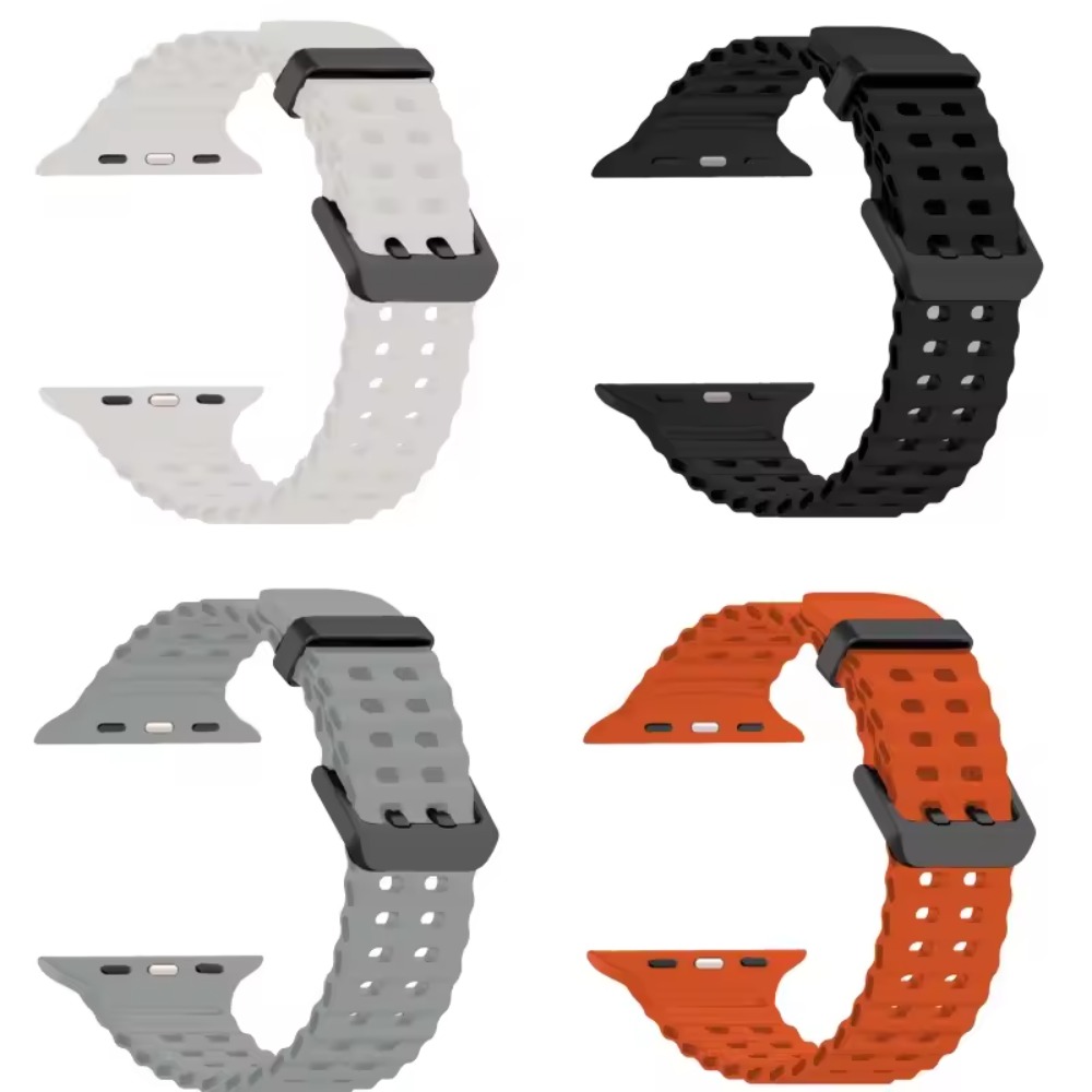 Bracelet en Silicone Souple pour Apple Watch Ultra 2/1, Confortable et Respirant, 49mm 10 46mm 9 8 7 45mm IWatch 6 5 4 SE 44mm