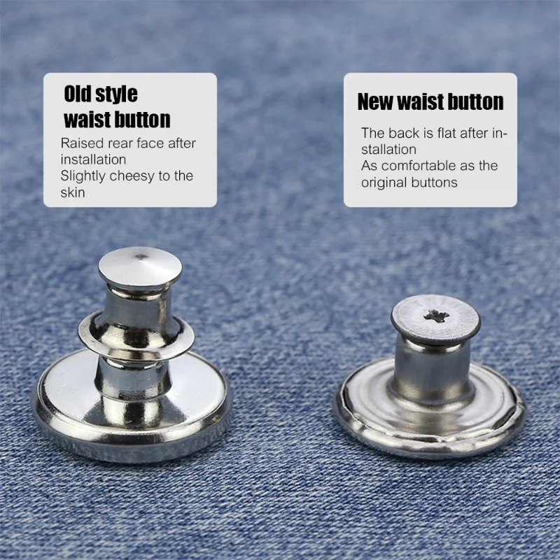 10 Stuks Jeans Knoppen Vervanging 17 Mm Geen Naaien Metalen Knop Reparatie Kit Nailless Verwijderbare Jean Knoppen Naaien Accessoires