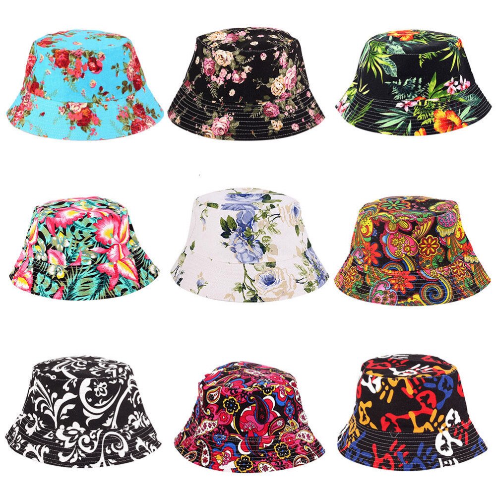 Summer Floral Sun Hat Bucket Funny Summer Novelty Beach Outdoor Cap Fishing Hats Sun Protetion for Men Women