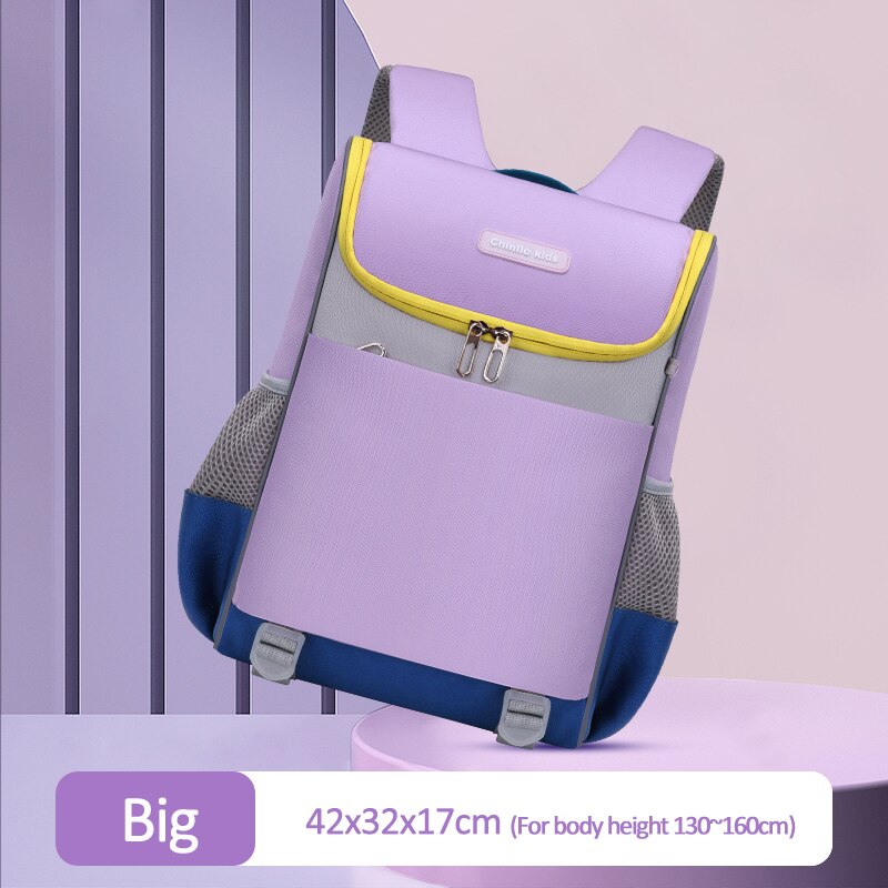 Crianças schoolimic ortopédico primária criança mochila infantil escola 6 12 12 anos meninos meninas mochila: Large Purple