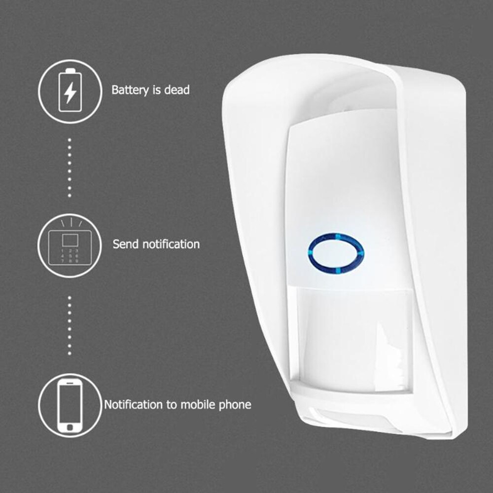 Jeatone 433 mhz trådløs pir-sensor infrarød udendørs bevægelsesdetektor med kæledyrsimmun vandtæt til sikkerhedsalarmsystem i hjemmet