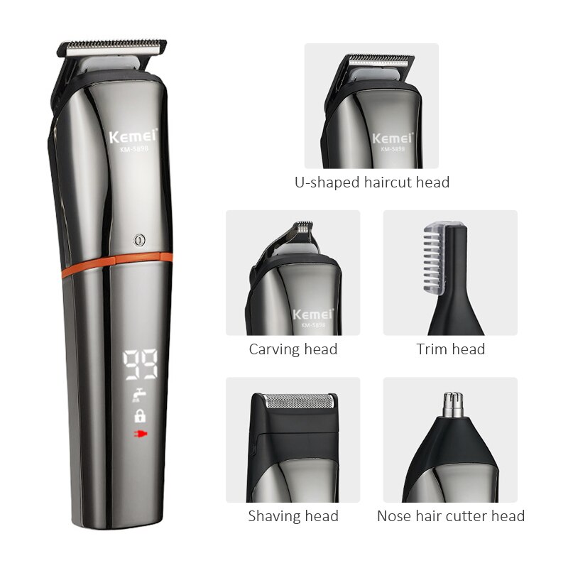 Kemei Profissional Tondeuse Cordless Tondeuse Mannen Baard Trimmer Geluidsarme Scheerapparaat