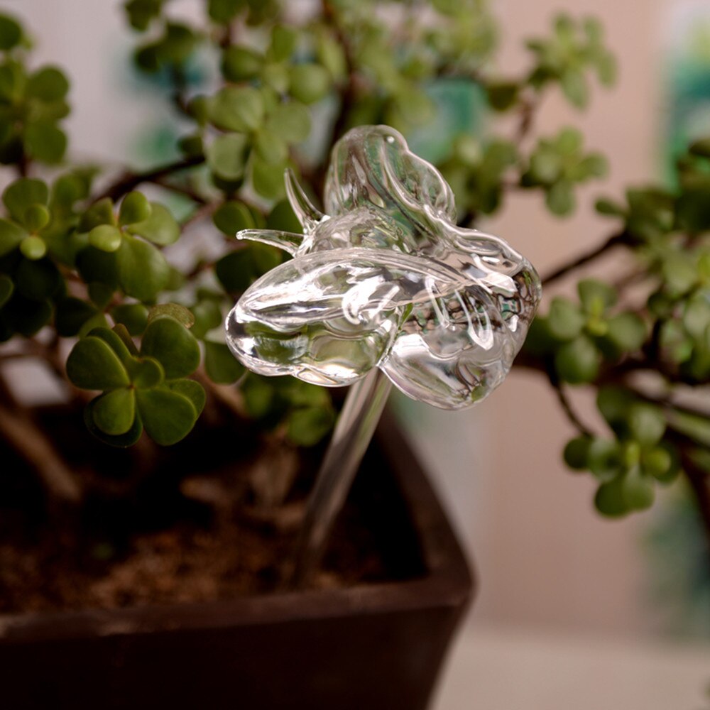 For Garden Plant Watering Device Indoor Automatic Butterfly Snail Swan Glass Butterfly Snail Swan Sprinkler irrigation Device: A