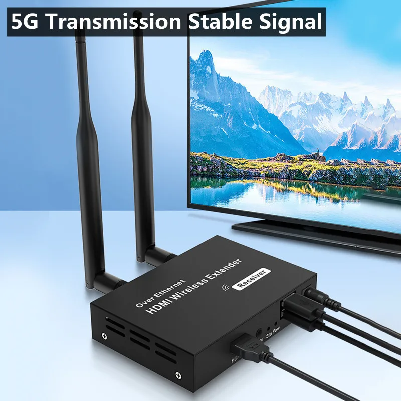 200m trådlösa hdmi-videosändare/mottagare-kit förlängningsadapter tv-dongel 1080p kvm loop-out ir för skärm, projektor, bärbara datorer