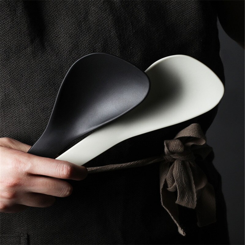 Non-stick Plastic Lepel Rijst Rijstkoker Lange Koken Rijst Spatel Scoop Zwart Wit Soep Lepel Keuken Gebruiksvoorwerp Servies