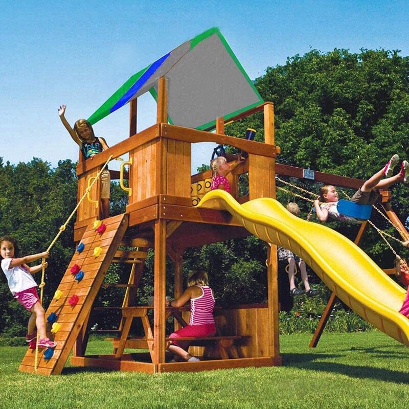 Columpio Set Lona de repuesto patio infantil toldo de techo, cubierta de trampa impermeable Sunsn al aire libre para niños