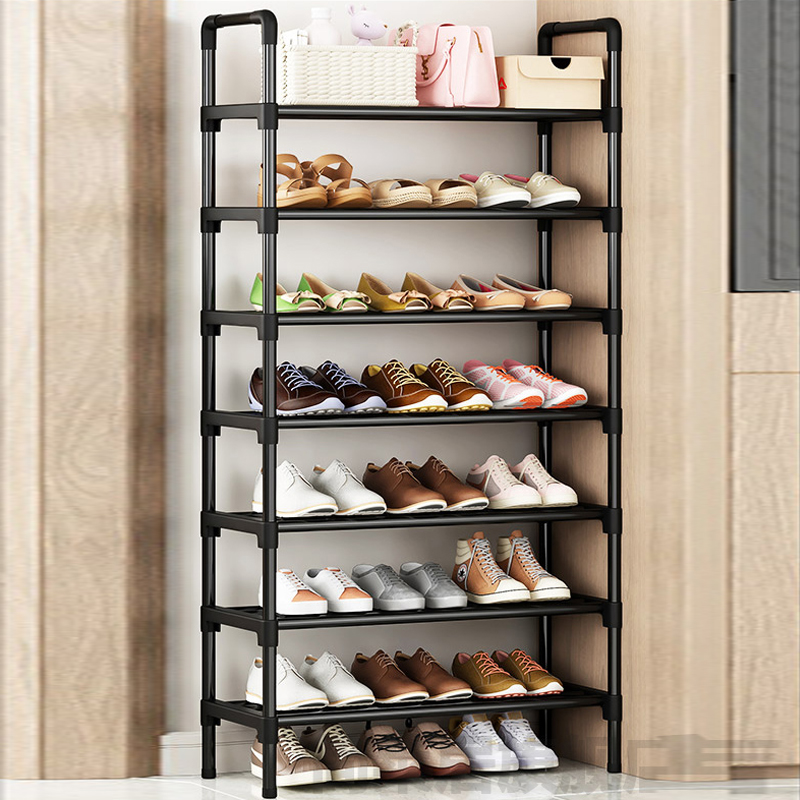 Black Elevated Shoe Rack Small Simple Multi-layer Shoe Cabinet Home Entrance Rental Housing Dormitory Storage Rack: army green