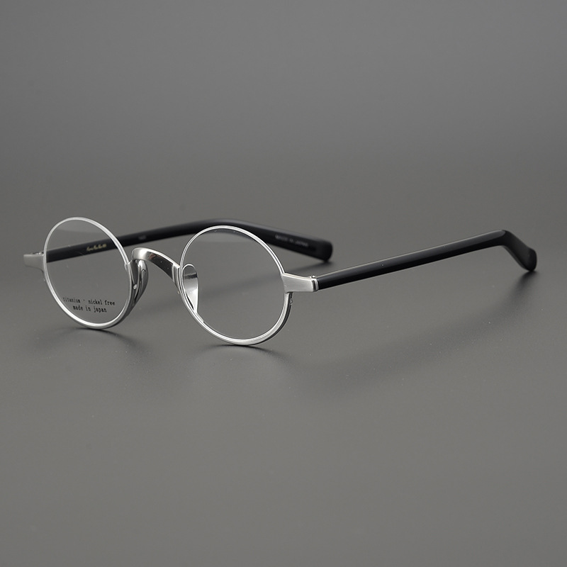 Japanese Brand Lennon Titanium Round Glasses Men Women Handmade Ultra-Light Small Frame Retro Eyeglasses Myopia Oculos Semi-Rim