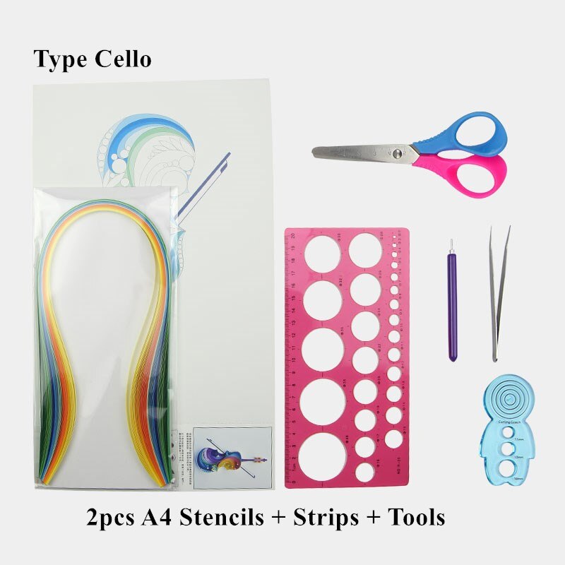 A4 Stencil Quilling Paper Art Paper Filigree Pattern Quilling Paper Template Origami Template Wall Art: Type Cello Set