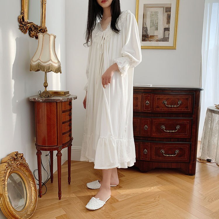 Winter Robe White Sleepwear Nightgown Velvet