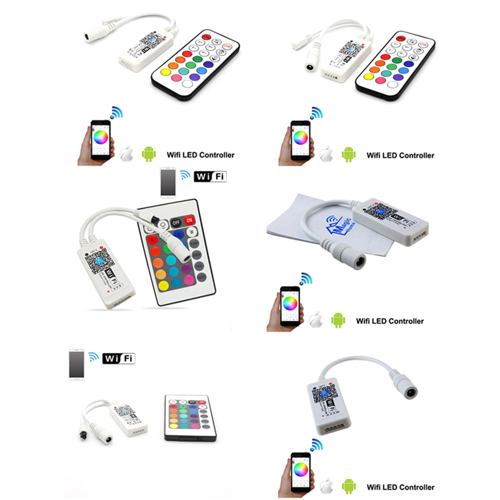 Magic Home DC5V 12V 24V Wireless WiFi LED Controller RGB/RGBW RF IR Remote Alexa Google for 5050 WS2811 WS2812B Pixel led strip
