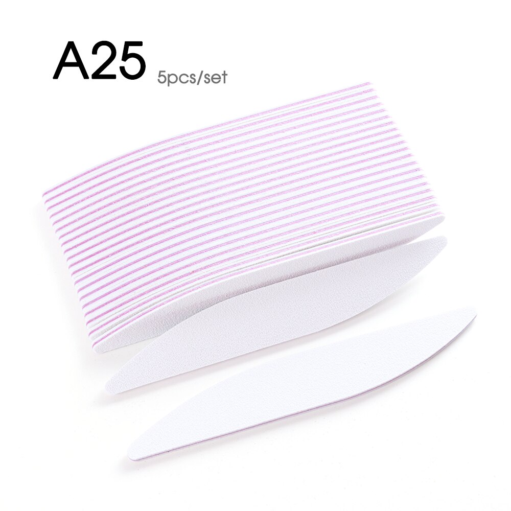 Double-sided Mini Nail File Buffer Nail Polish Sanding Buffer Pink Blue Sandpaper DIY Pedicure Nail Art Tool GL858: A25 5PCS