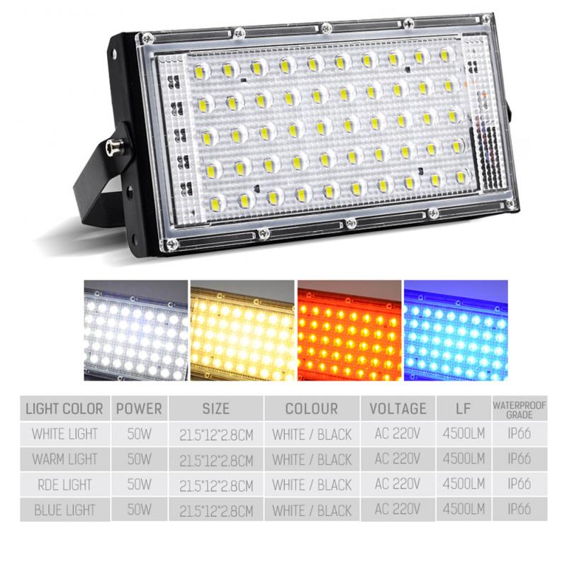 LED Security Floodlight 50W Flood Lights Indoor Outdoor Garden Waterproof Lamp Flood Led Outdoor Street Light Spotlight
