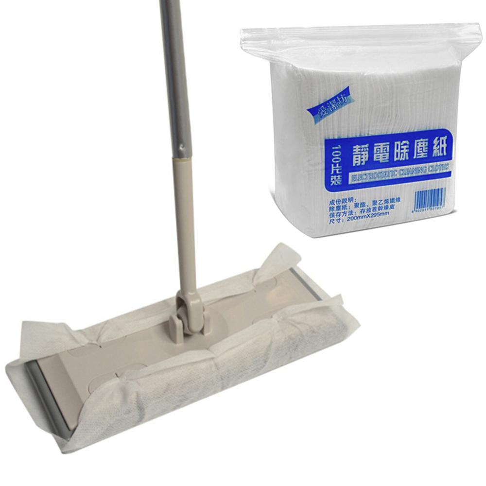 100 Pcs/Pack Disposable Electrostatic Dust Removal Mop Paper Home Bathroom Cleaning Cloth Replacement Mop Head Supplies