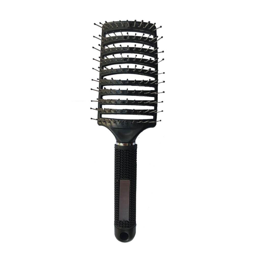 Women Hair Scalp Massage Comb Bristle & Nylon Hairbrush Wet Curly Detangle Hair Brush for Salon Hairdressing Styling Tools: 	Black