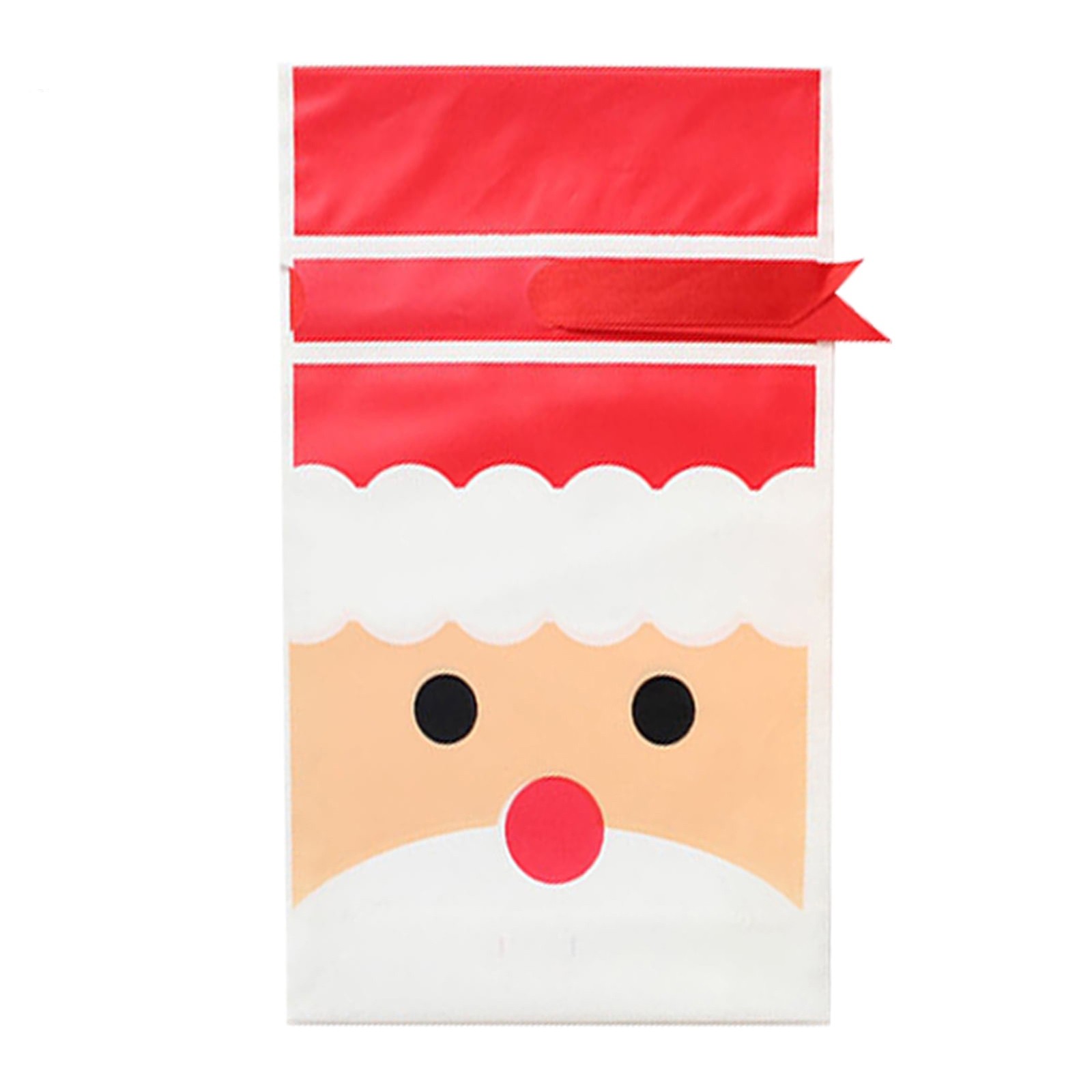 50pcs Christmas Candy Bags Xmas Decorations Santa Bag Navidad Xmas Bags Cristmas Cookies Packing Bag 15x23.5cm: Clear