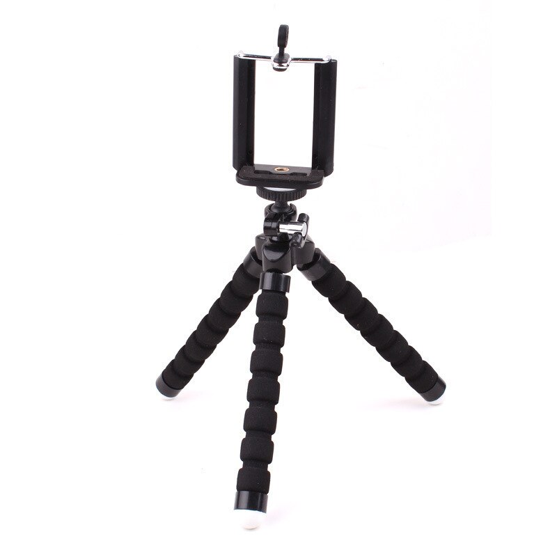 Mini Flexibel Statief standhouder ondersteuning actie camera voor Gopro Hero 3 4 voor iPhone X 6 7 8/ huawei/xiaomi mi8 4X Telefoon stand: black