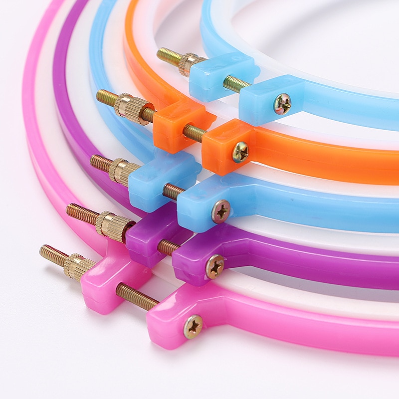 8-25cm DIY Embroidery Plastic Tool Circle Round Plastic Frame Art Craft Cross Stitch Traditional Sewing Manual Embroidery Tools