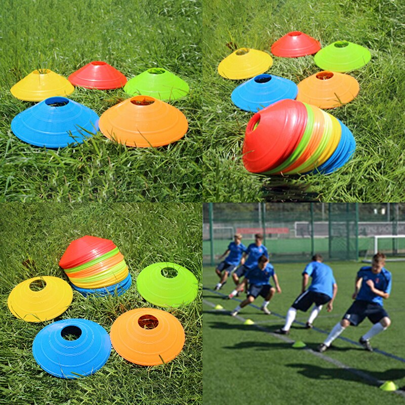 Juego de rotuladores de conos resistentes para fútbol, accesorios deportivos de PVC, discos de plato de entrenamiento, marcador de presión, , 10 unids/set